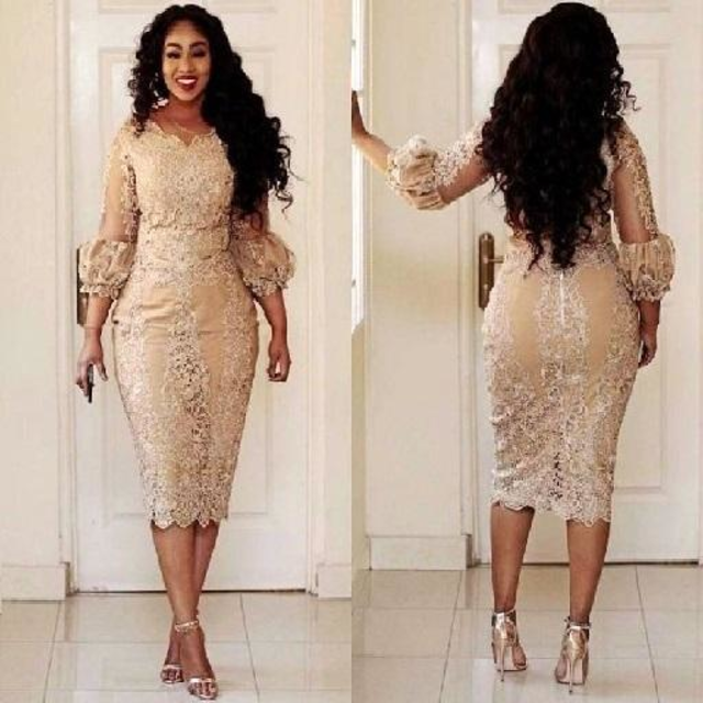 Lace short sales gown style