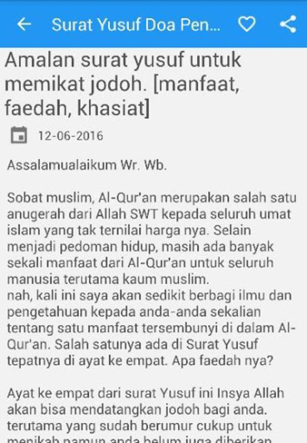 About Surat Yusuf Doa Pengasihan Google Play Version Surat Yusuf Doa Google Play Apptopia