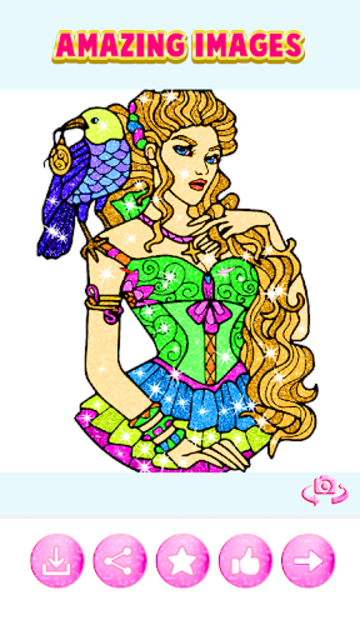 Download About: Princess Color By Number Glitter Coloring Book (Google Play version) | Princess Color By ...