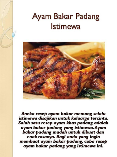  Resep  Ayam  Bakar Padang Asli