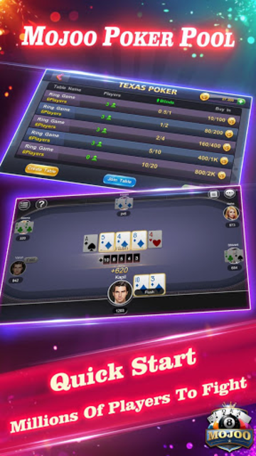 Mojoo deals poker pool