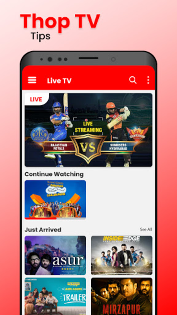 Thop app discount live cricket online