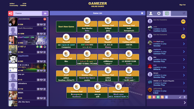 Access gamezer.com. Gamezer - Online Pool and Billiards Games