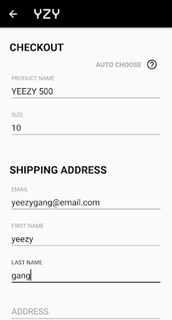 Yeezy cheap supply autofill