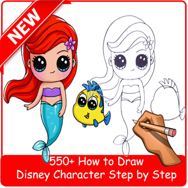 step by step drawings of disney characters