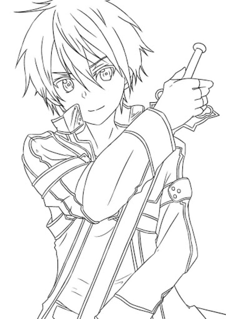 sword art online kirito coloring pages