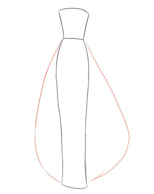 Drawing a dress step by outlet step