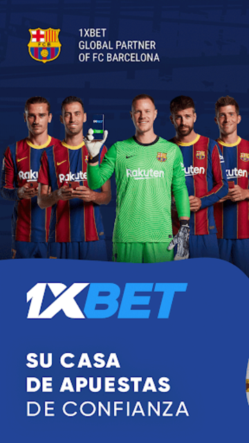 Interfaz móvil de 1xbet mostrando opciones de apuestas