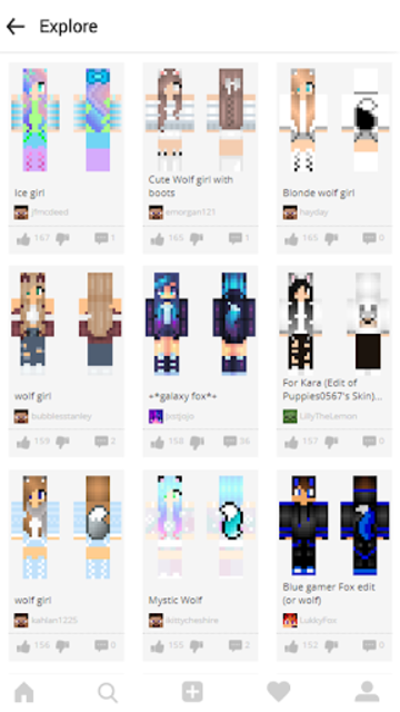 Minecraft Girl Skin Blonde Wolf Youtuber Skins For Minecraft PE By