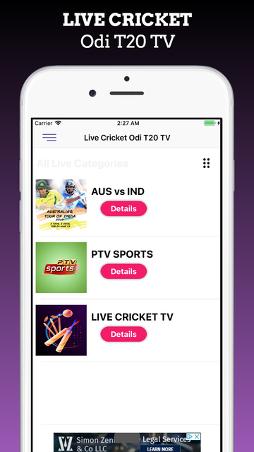 Live cricket streaming discount app on iphone