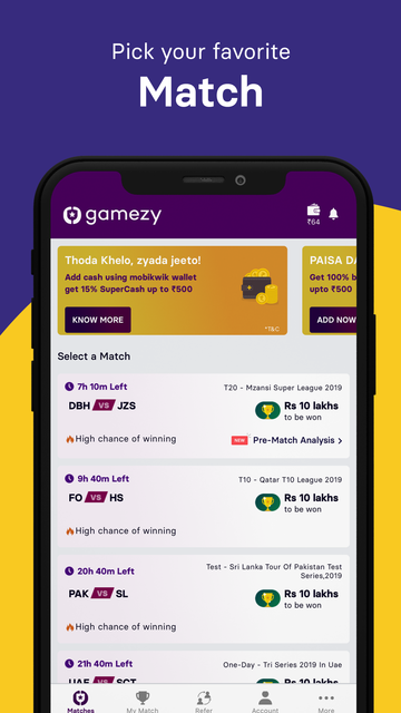 Gamezy - Fantasy Cricket App screenshot 15