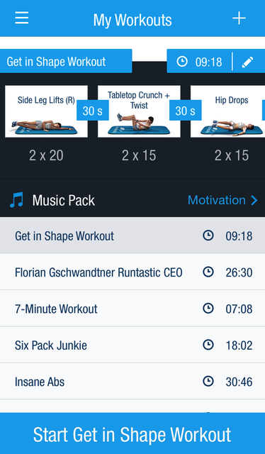 Runtastic six discount pack abs workout