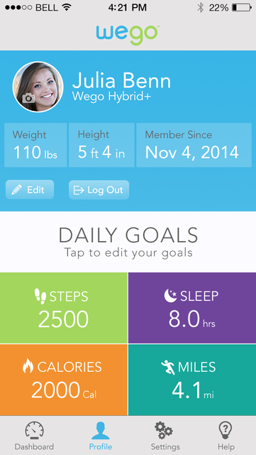 Wego fitness online tracker